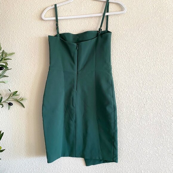 Nookie Billie Square Neck Fitted Bodycon Cocktail Mini Dress Khaki Green - Picture 5 of 8